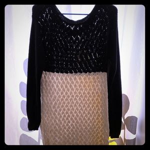Black and cream tunic sweater